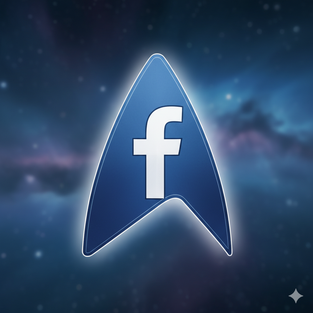 Facebook icon linking to the USS Terminus Star Trek fan club group